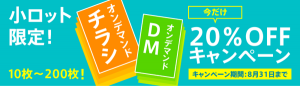 小ロット限定！チラシ・DM20％OFFキャンペーン