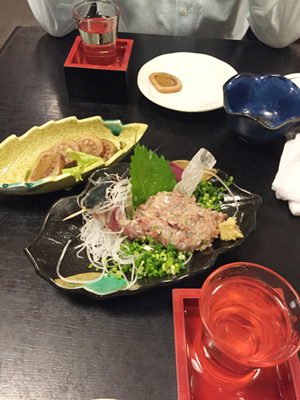さんまのなめろうといかわたと菊姫