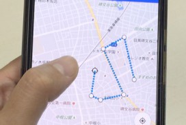 google map 距離を測定