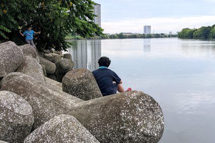 多摩川　手長エビ釣り