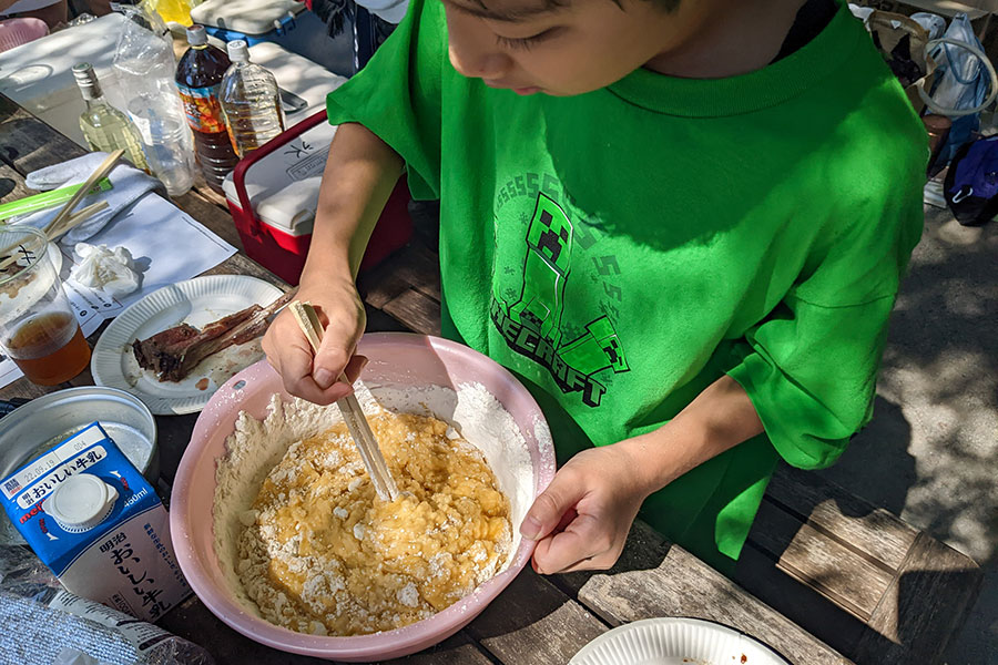 BBQ　バウムクーヘン　自作回転ロースター